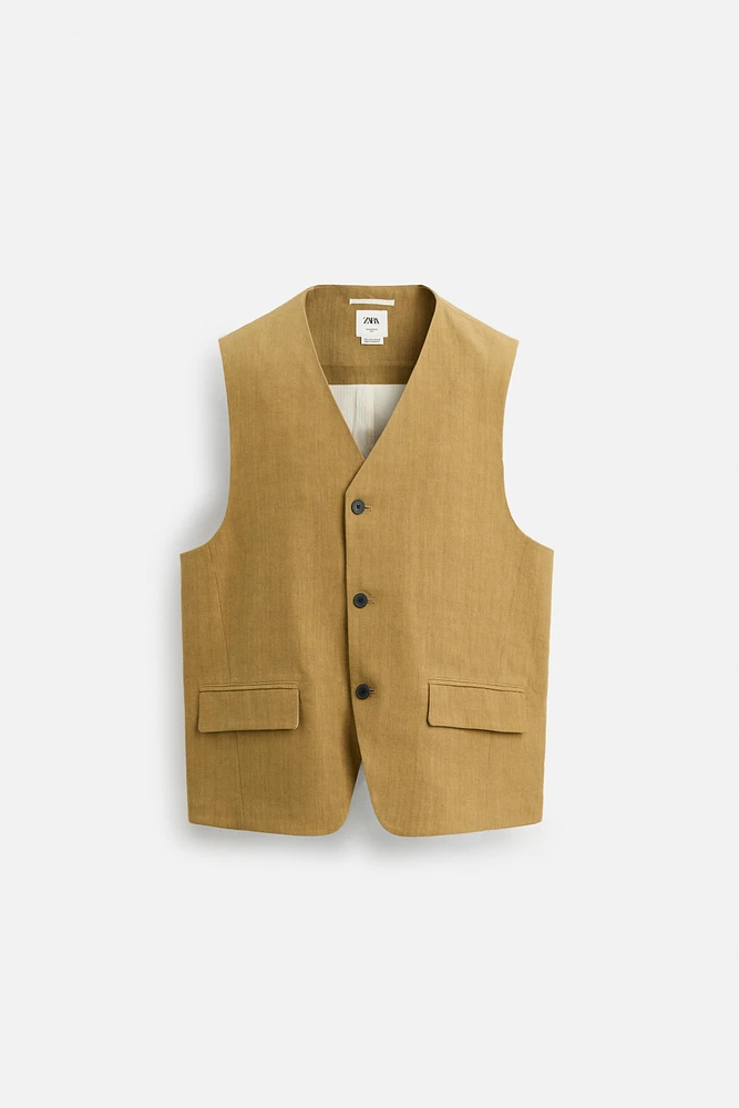 LIMITED EDITION LINEN-LYOCELL RELAXED FIT VEST