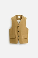 LIMITED EDITION LINEN-LYOCELL RELAXED FIT VEST