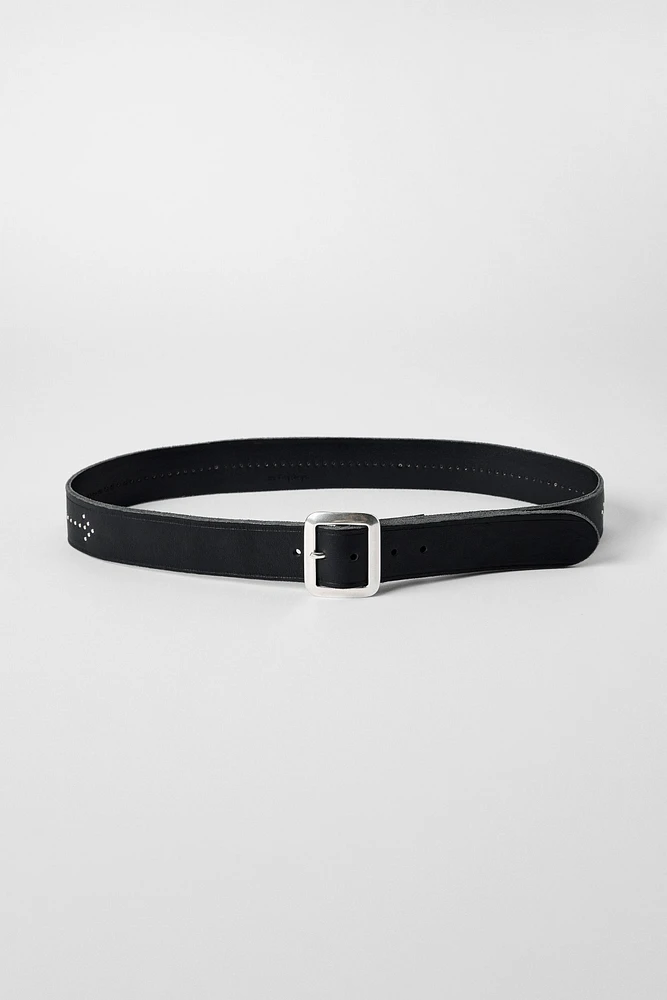 CEINTURE EN CUIR À CLOUS BOBBY GILLESPIE X ZARA