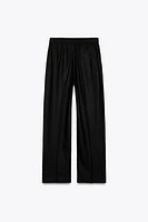 LINEN BLEND STRAIGHT PANTS