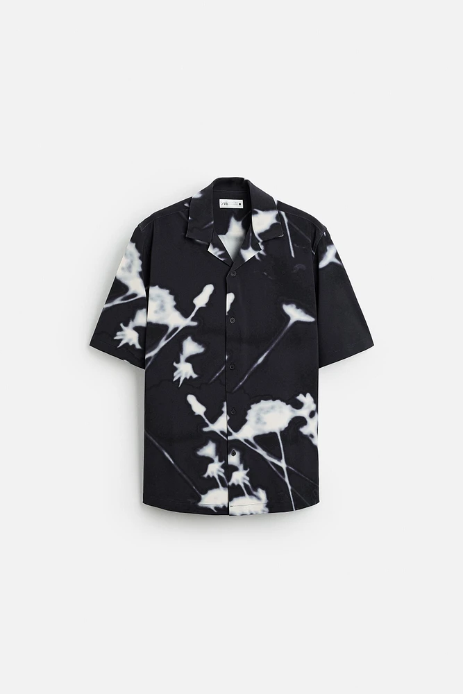 STRETCH FLORAL PRINT SHIRT