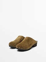 Split-leather slippers