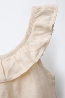 100% LINEN RUFFLE BLOUSE