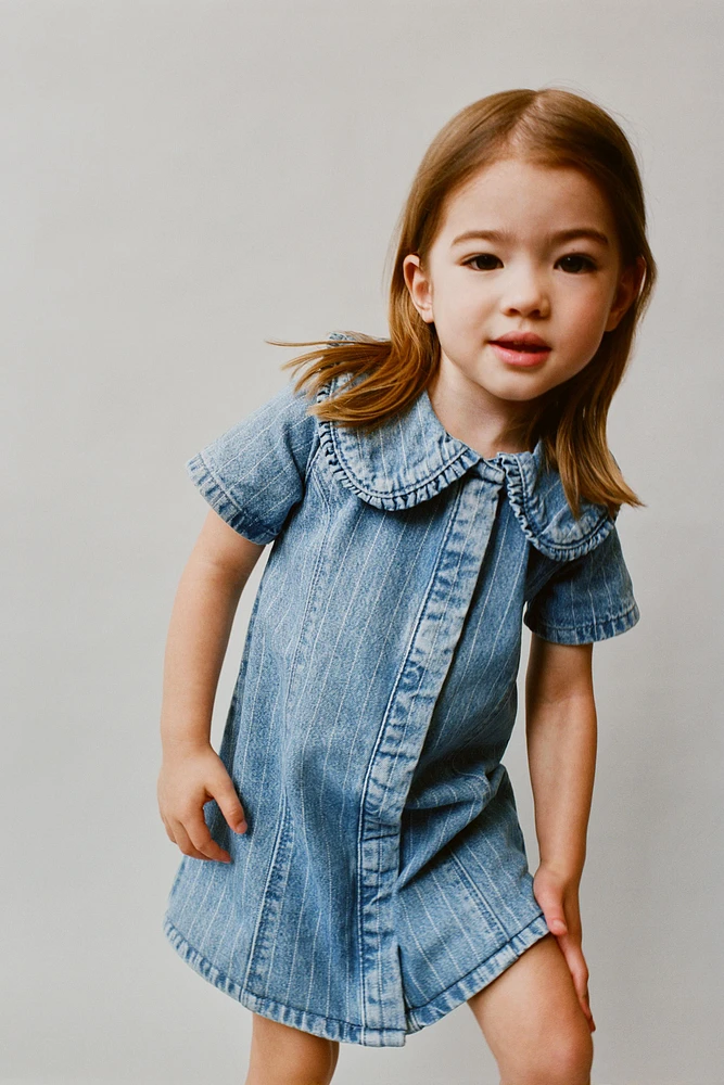 STRIPED DENIM DRESS