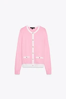 GILET EN MAILLE BORDS ASSORTIS