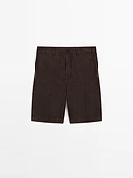 100% linen Bermuda shorts