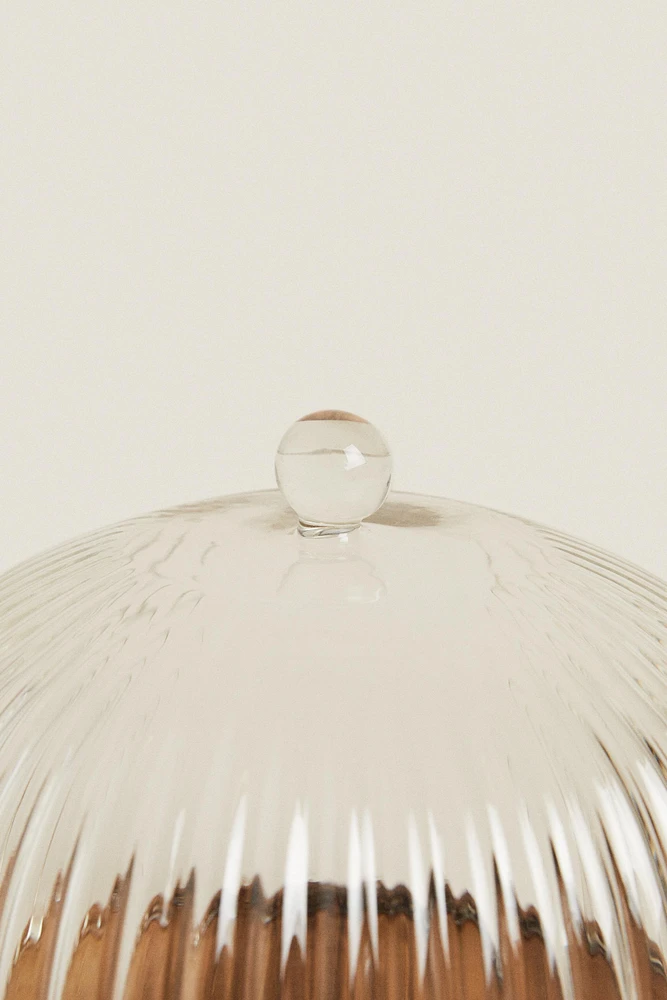 BOROSILICATE WOODEN CAKE DISH