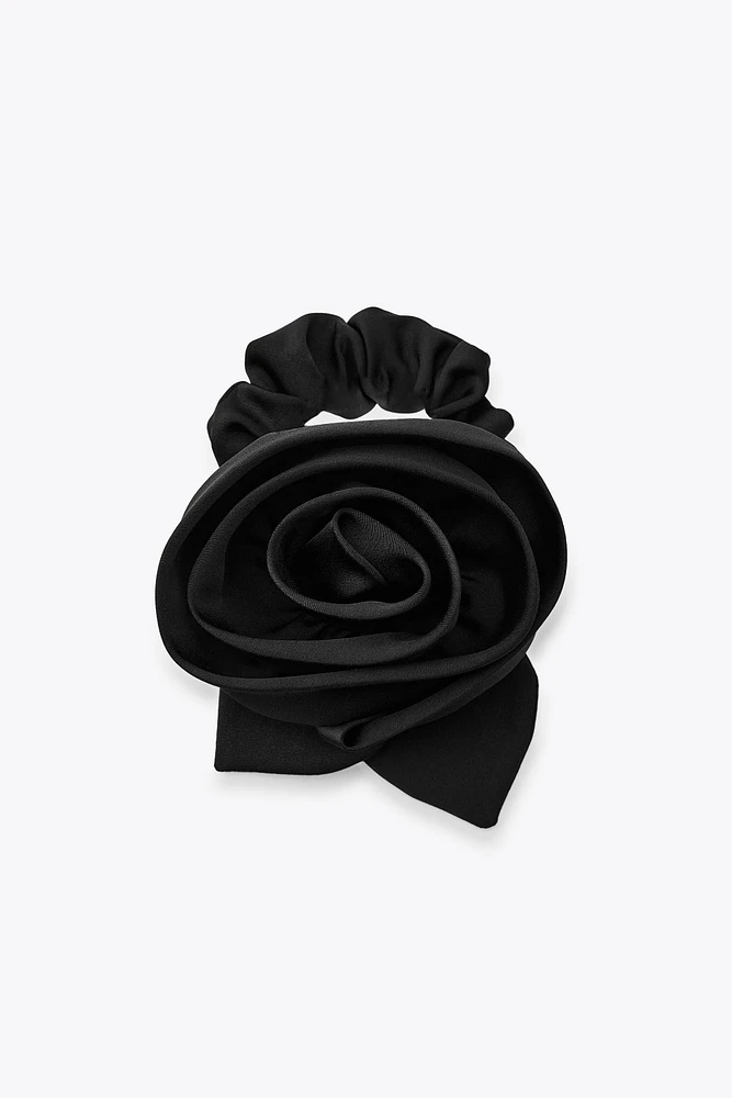 FLOWER AND LEAF HAIR TIE