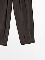 Voluminous silk blend trousers