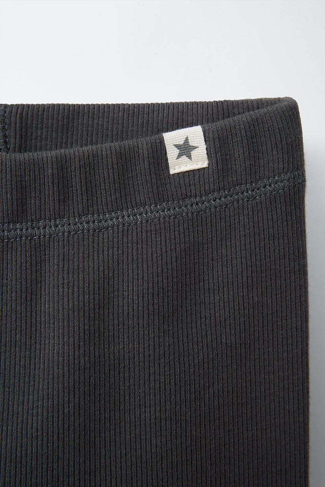 RIBBED LEGGINGS WITH LABEL