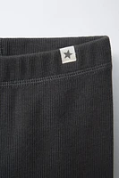 RIBBED LEGGINGS WITH LABEL