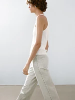 Straight-leg trousers with studs
