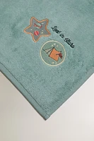 SERVIETTE DE BAIN ENFANT VELOURS PATCHWORK ESPACE