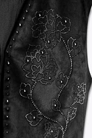 SPARKLY FAUX SUEDE VEST