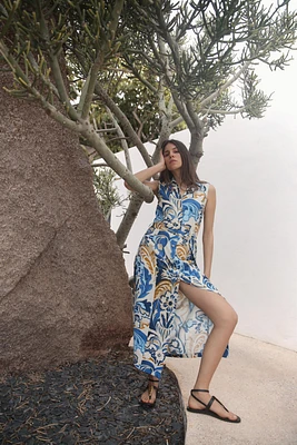 PRINTED MIDI DRESS