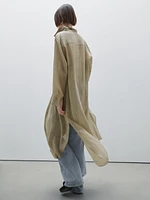 Semi-sheer ramie blend oversize blouse