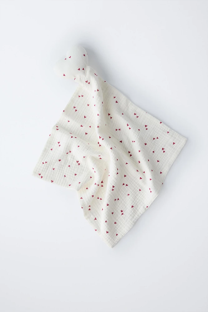 TEXTURED HEARTS SECURITY BLANKET