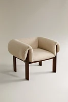 WOODEN ACCENT CHAIR WITH ARM RESTS