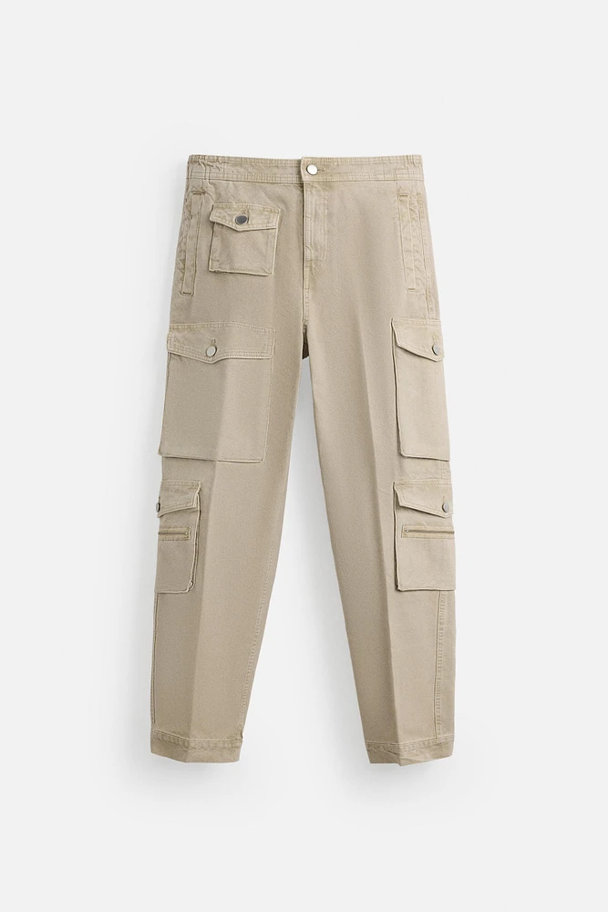 POCKET DENIM CARGO PANTS