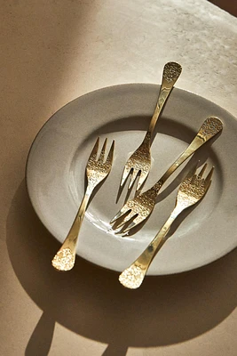 SET OF DECORATIVE ENGRAVED DESSERT FORKS (SET OF 4)