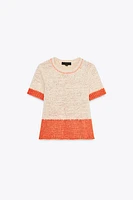 TOP EN MAILLE MANCHES COURTES