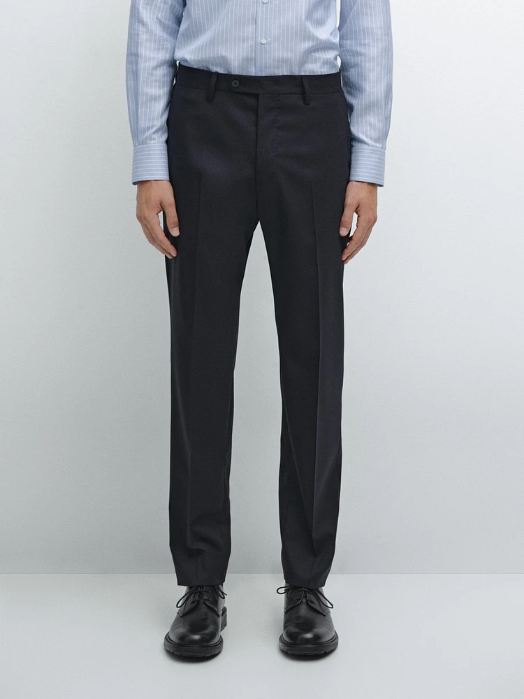 Pantalon de costume en laine mélangée