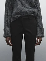 Low-rise slim fit flared trousers