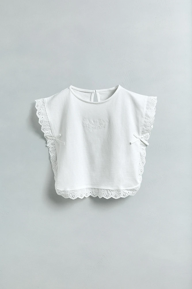 BLOUSE FLEUR BRODÉE PETITS NŒUDS