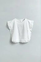 BLOUSE FLEUR BRODÉE PETITS NŒUDS