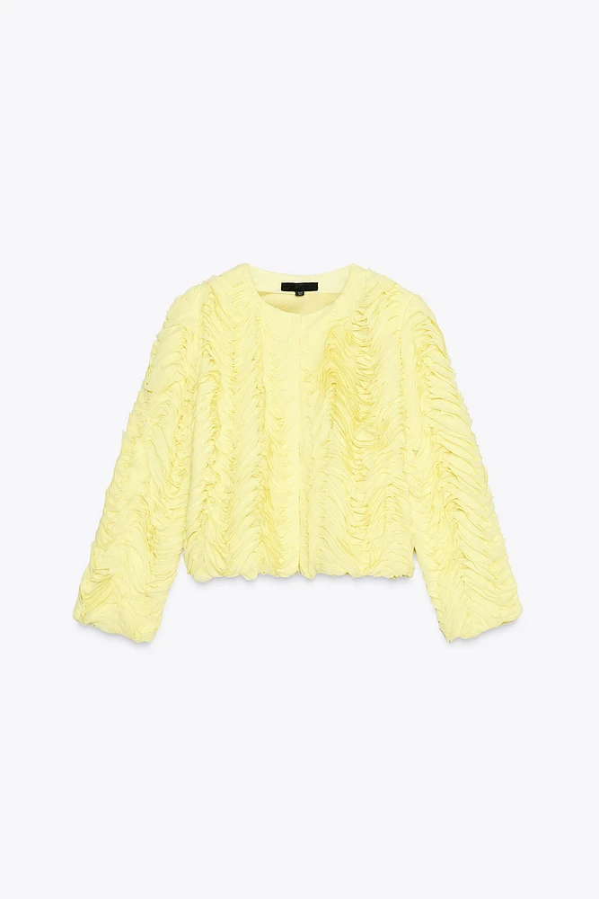 RUFFLED TEXTURED JACKET