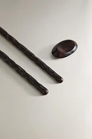 SET OF CHOPSTICKS AND WOODEN STAND