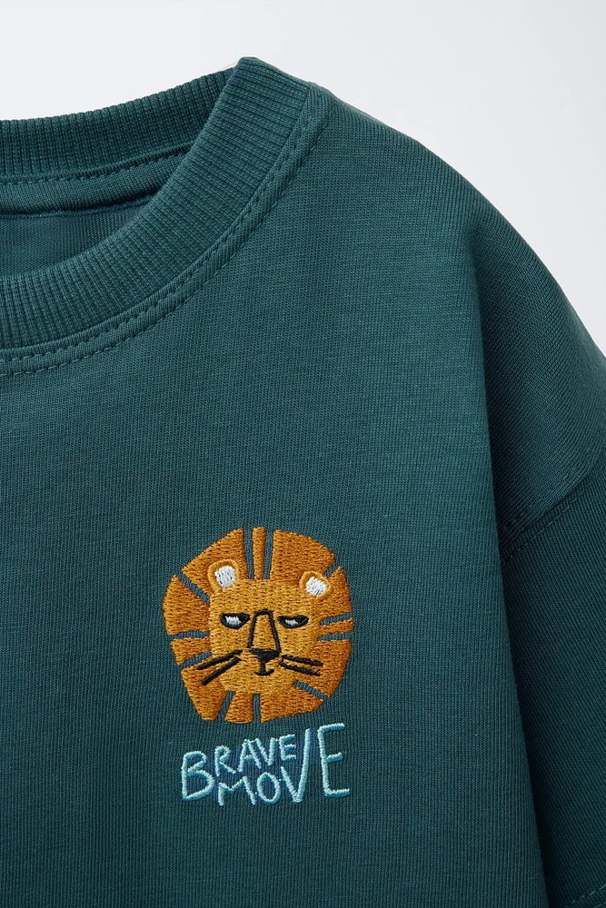 ANIMAL EMBROIDERY T-SHIRT