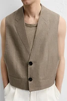 GILET STRUCTURÉ LIN - COTON