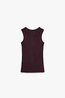 SLEEVELESS RIBBED T-SHIRT