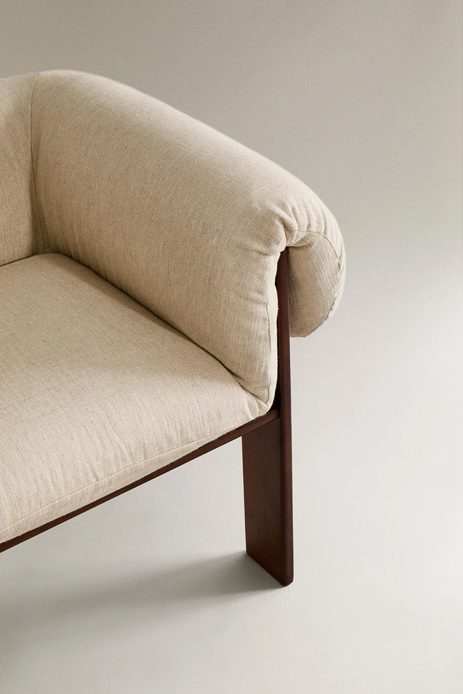 WOODEN ACCENT CHAIR WITH ARM RESTS