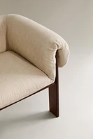 WOODEN ACCENT CHAIR WITH ARM RESTS