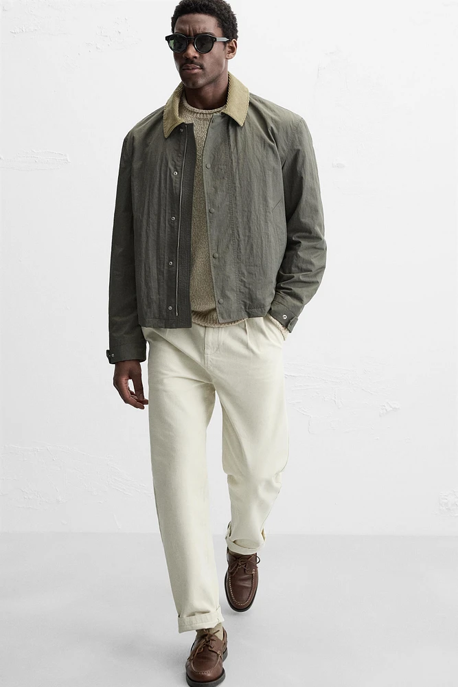 CONTRASTING COLLAR JACKET