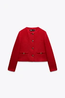 GOLDEN BUTTON STRUCTURED BLAZER
