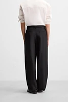 PLEATED PANTS WITH BELT