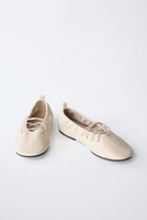 LACE-UP BALLET FLATS