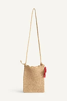 RAFFIA EFFECT CROSSBODY BAG
