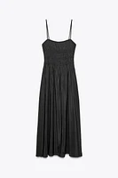 FLOWY ELASTIC MIDI DRESS