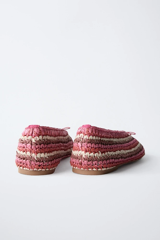 RAFFIA EFFECT BALLET FLATS