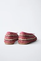 RAFFIA EFFECT BALLET FLATS