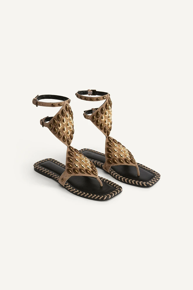LIMITED EDITION SUEDE STUDDED SANDALS
