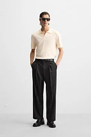 VISCOSE BLEND KNIT POLO SHIRT
