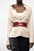 DOUBLE BUCKLE SASH BELT