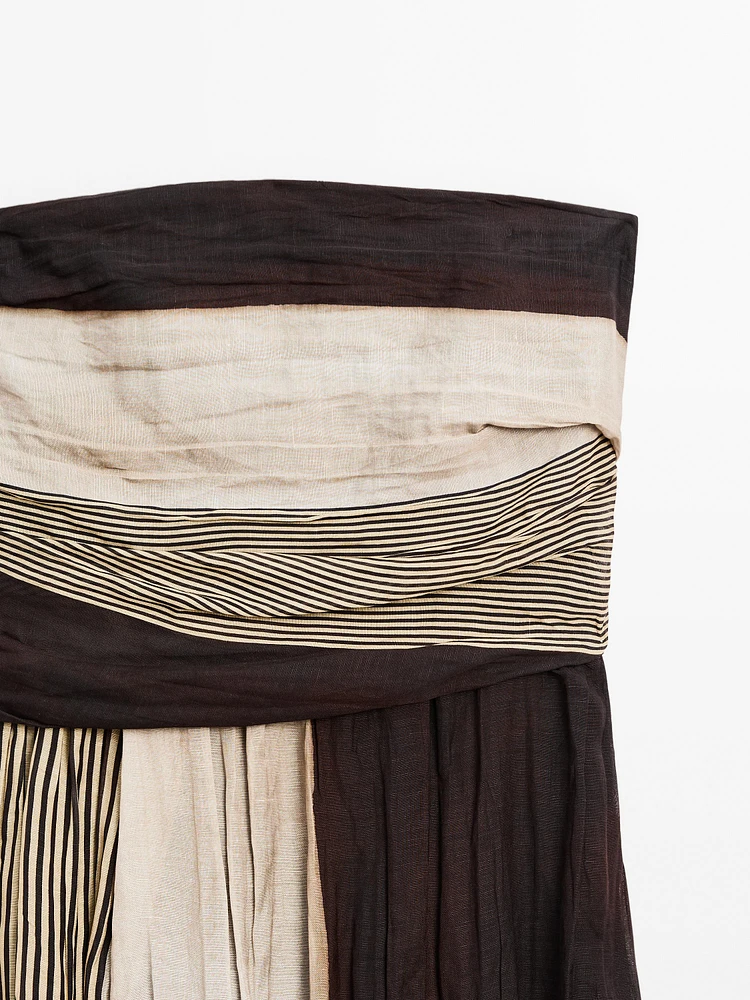 Strapless dress with gathered detail