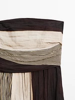 Strapless dress with gathered detail