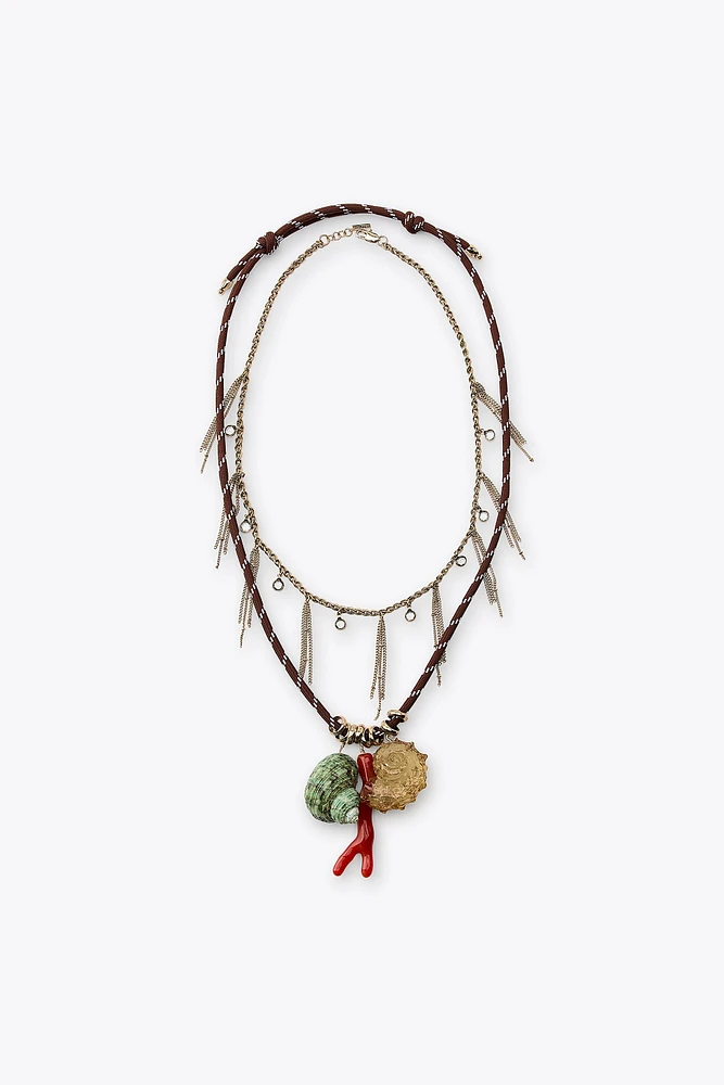 PACK OF 2 SHELL CHARM NECKLACES
